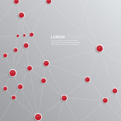 background with plastic buttons red dots vector image