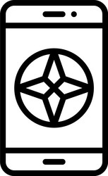 compass on smartphone icon location map vector image