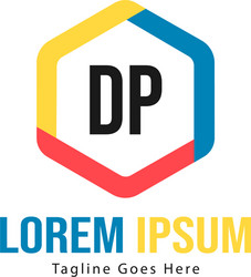 initial dp logo template with modern frame vector image