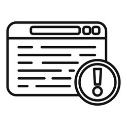online fraud icon outline hacker error vector image