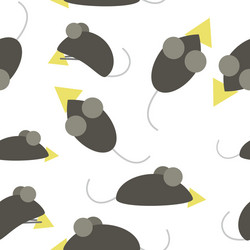 Seamless pattern with cute mice children s vector