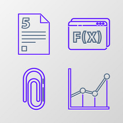 set line graph schedule chart diagram paper clip vector image