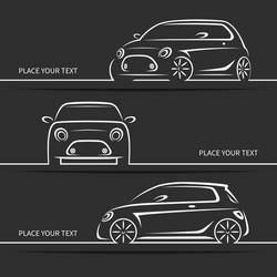 set of modern car silhouettes vector