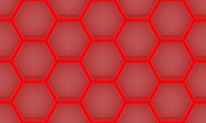 3d empty red hexagon shelves wall seamless pattern vector image