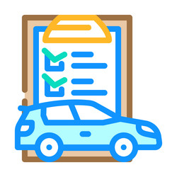 check list car service color icon vector image
