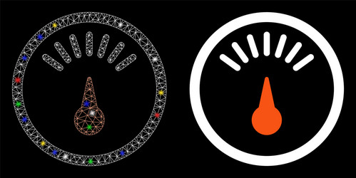 flare mesh network meter icon with spots vector image