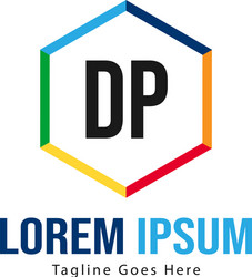 initial dp logo template with modern frame vector image