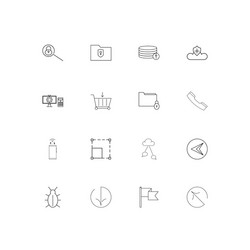 Internet technologies linear thin icons set vector