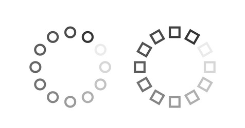 Loading circle icons isolated circular vector