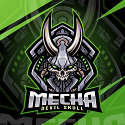 mecha devil skull esport mascot logo design Vector Image