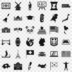 navigation icons set simple style vector image