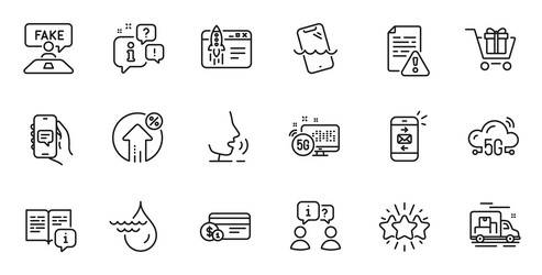 outline set of instruction manual start business vector image