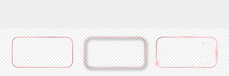 rose gold glowing rounded rectangular frame vector image