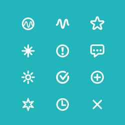 Set of icons on a blue background for technical vector