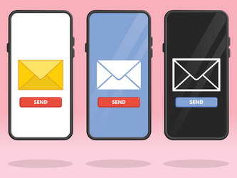 smartphone email send button screen display vector image