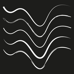 wavy line set abstract flowing shapes artistic vector image