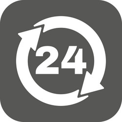 24 hours icon twenty-four open symbol vector