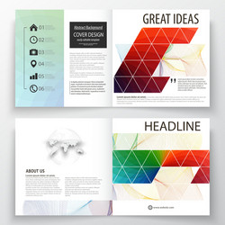 Business templates for square bi fold brochure vector