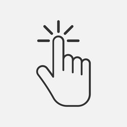 click icon hand isolated on background vector image