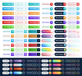 colorful button set on white background three vector image