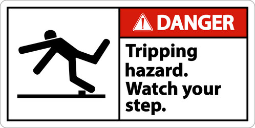 danger watch your step tripping hazard sign vector