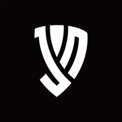 jn logo monogram with shield elements shape vector image