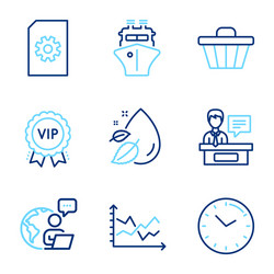 line icons set included icon as water drop file vector image