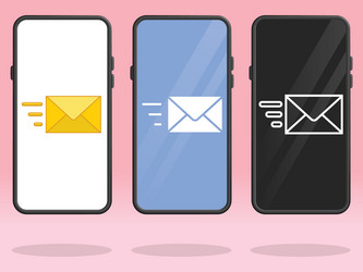 smartphone email sent envelope moving quickly vector image