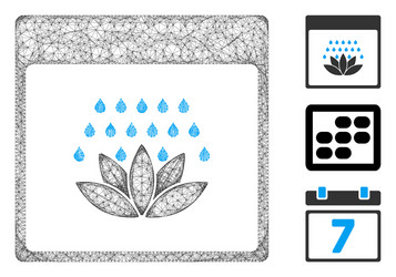 spa shower calendar page polygonal web mesh vector image