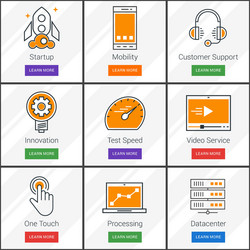 startup support video service data storage vector image