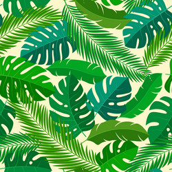 tropical seamless natural pattern exotic leaves Vector Image