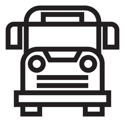 bus icon front view of public transport in linear vector image