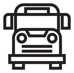 bus icon front view of public transport in linear vector