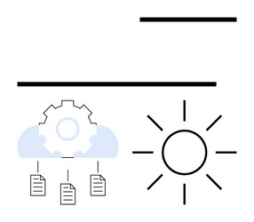 cloud automation linking document workflow vector image