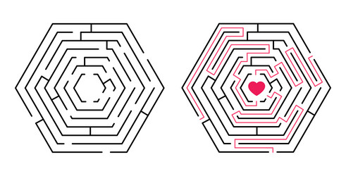 labyrinth game way finding ways to love new idea vector image