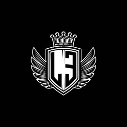 Lr logo monogram shield crown luxury design Vector Image