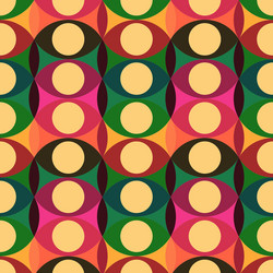 Retro Red and Yellow Circle Pattern vector image