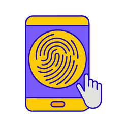 ai fingerprint authentication technology vector image