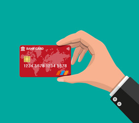 Bank card credit in hand vector