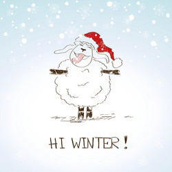 funny sketching sheep - symbol of the new year vector image