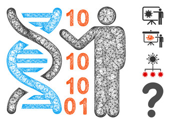 Genetics lecture web mesh vector