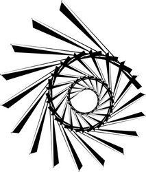 geometric circular spiral abstract angular edgy vector image