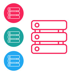 red line server data web hosting icon isolated vector image