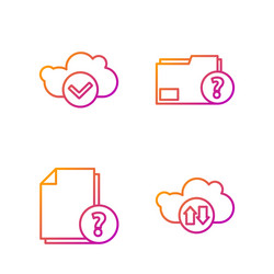 set line cloud download and upload unknown vector image