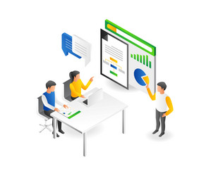 team is discussing business development strategies vector image