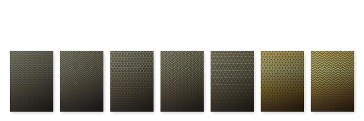 abstract black background set with golden pattern vector image