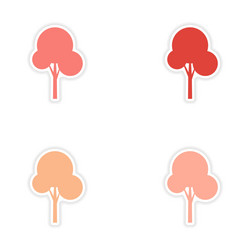 assembly realistic sticker design on paper tree vector image