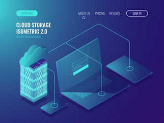 concept cloud storage data transfer server vector image