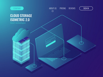 Concept cloud storage data transfer server vector