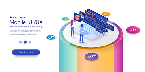 Data Analysis Isometric Chart vector image